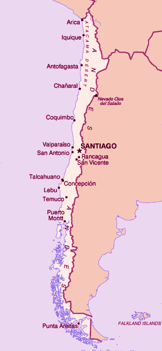 Kaart van Chili