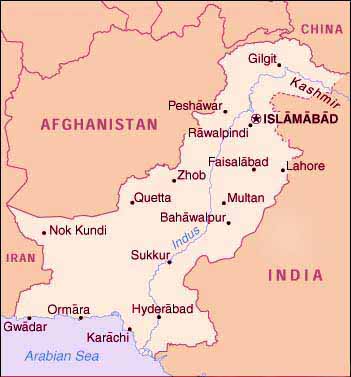 Kaart Pakistan