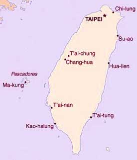 Kaart Taiwan